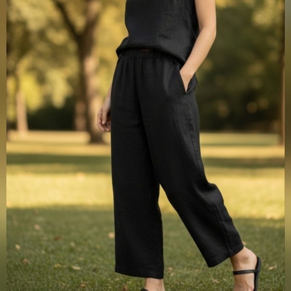 Quince Womens 100% European Linen Pants New XL Neutral Capsule Wardrobe 25" Ins. - Picture 1 of 12